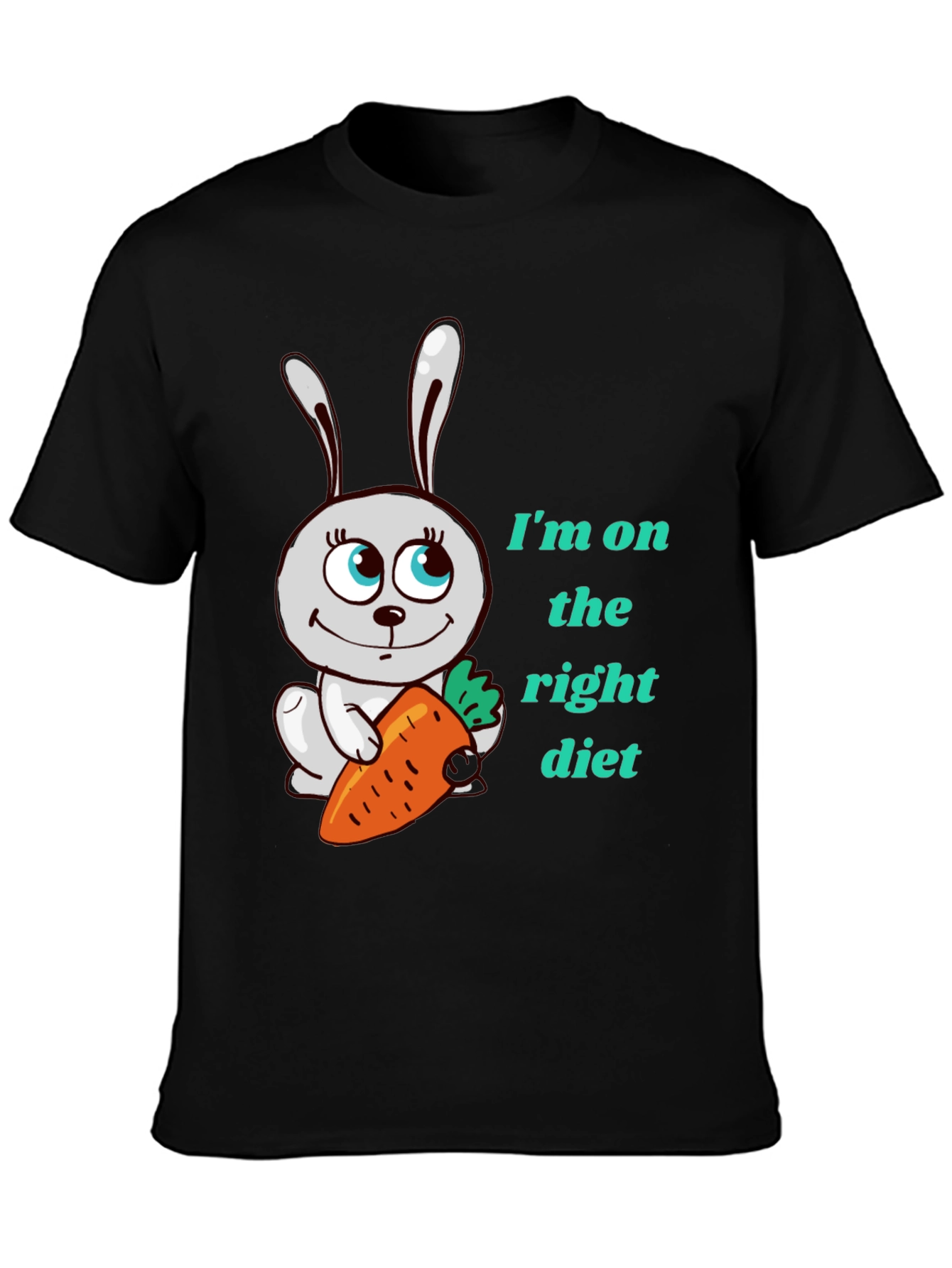 Funny Rabbit & Carrot Tee - Right Diet!