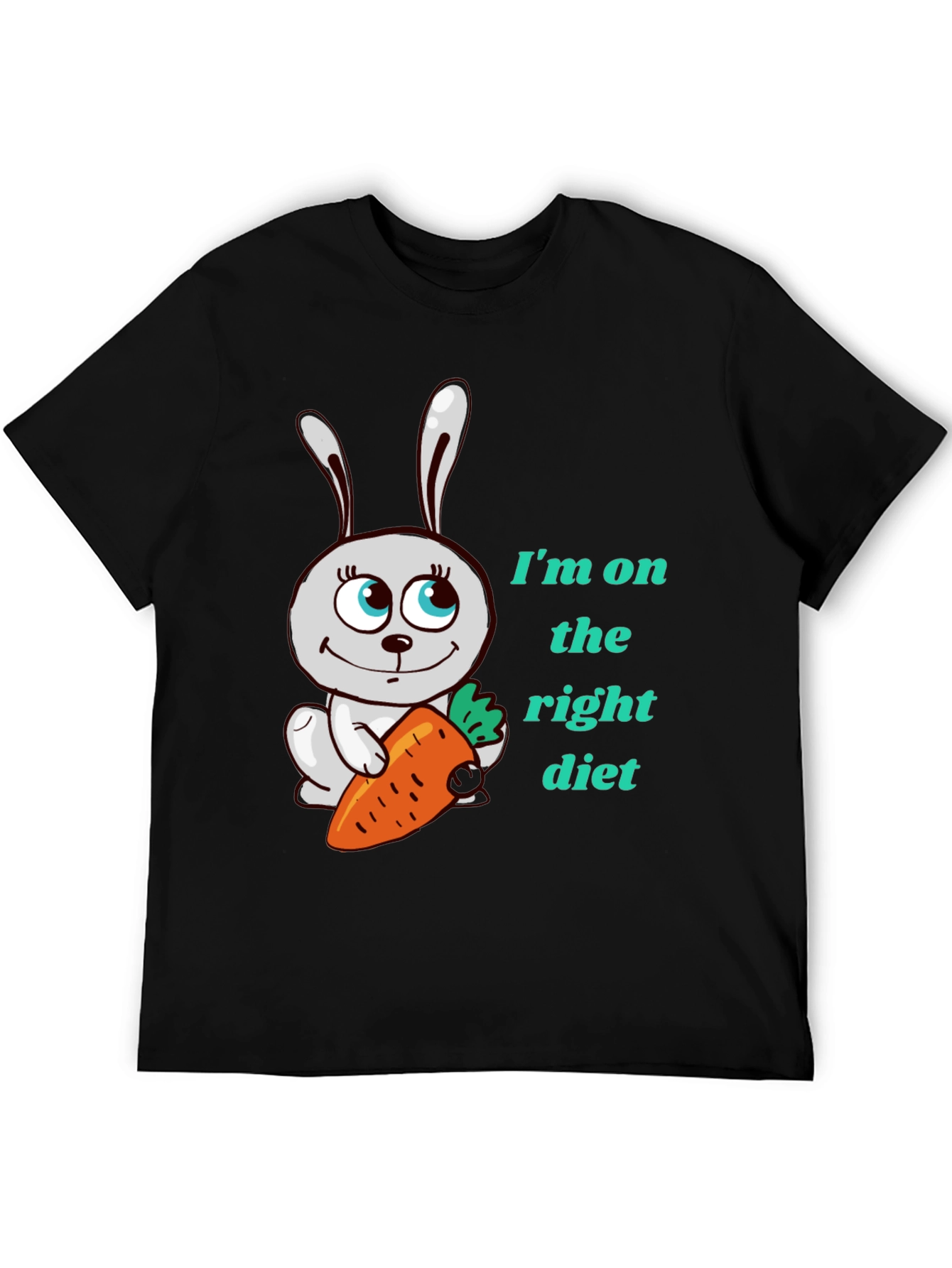 Funny Rabbit & Carrot Tee - Right Diet!