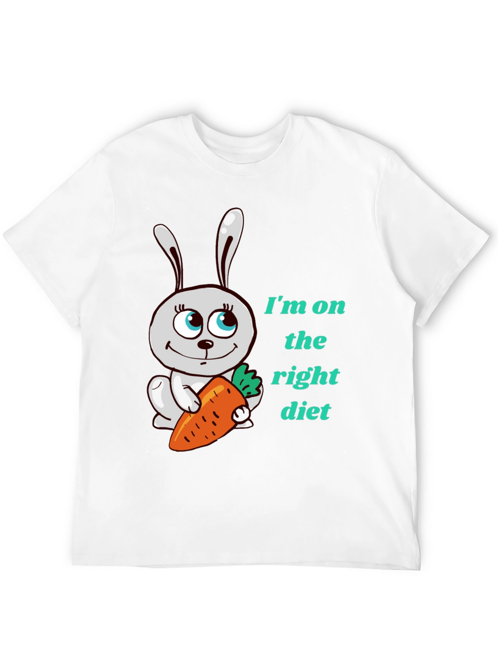 Funny Rabbit & Carrot Tee - Right Diet!