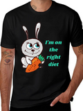 Funny Rabbit & Carrot Tee - Right Diet!