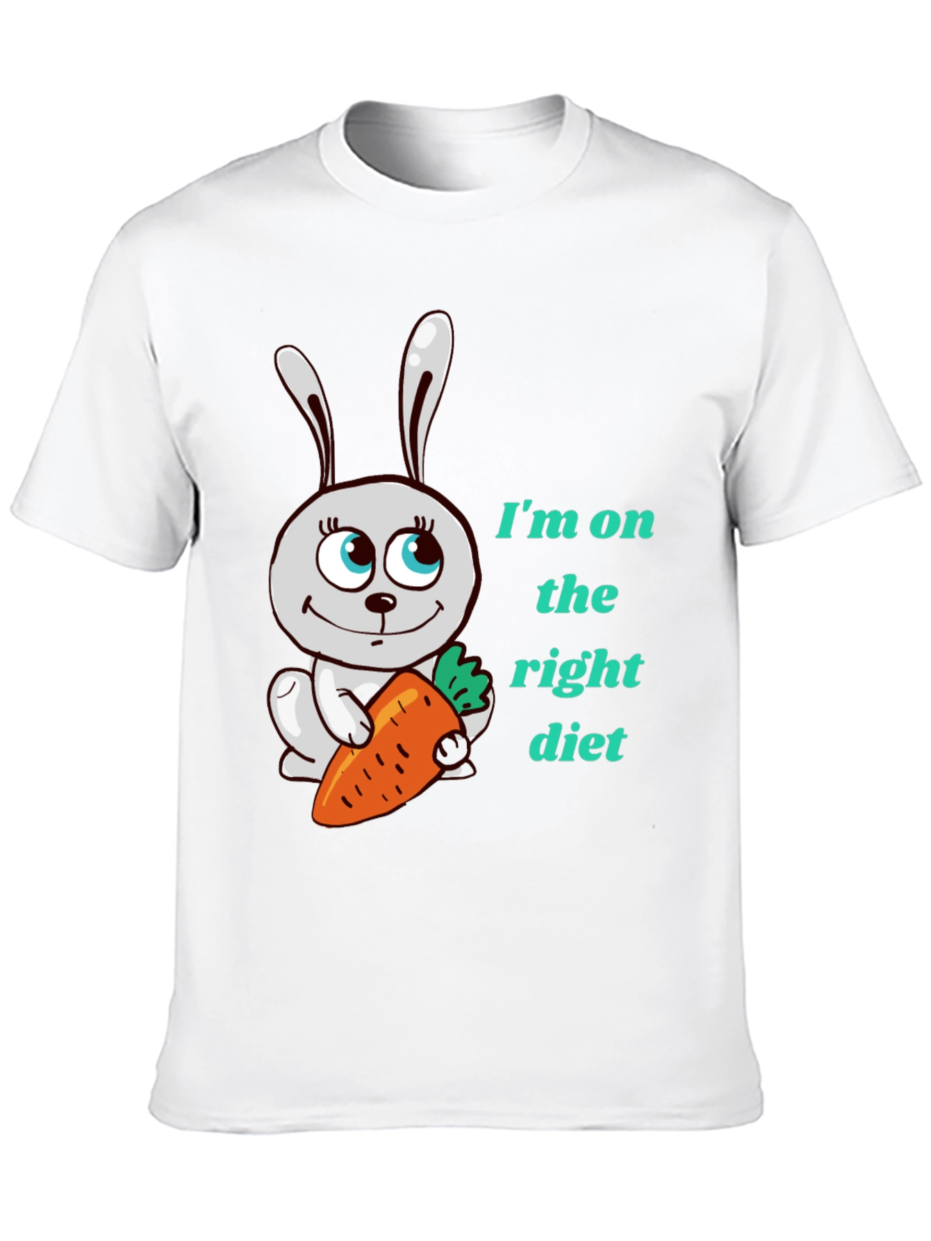 Funny Rabbit & Carrot Tee - Right Diet!