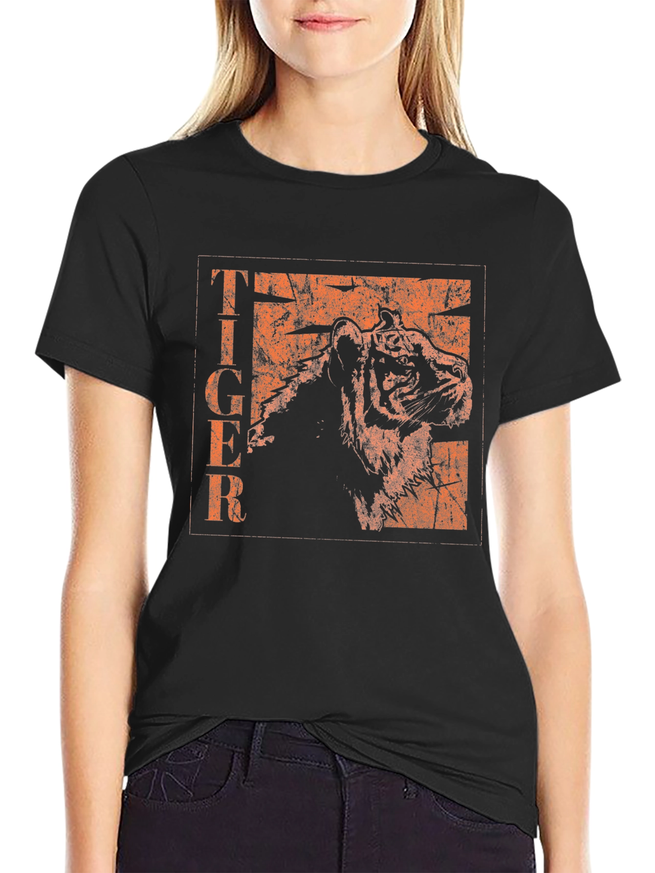 Vintage Tiger Graphic Black T-Shirt