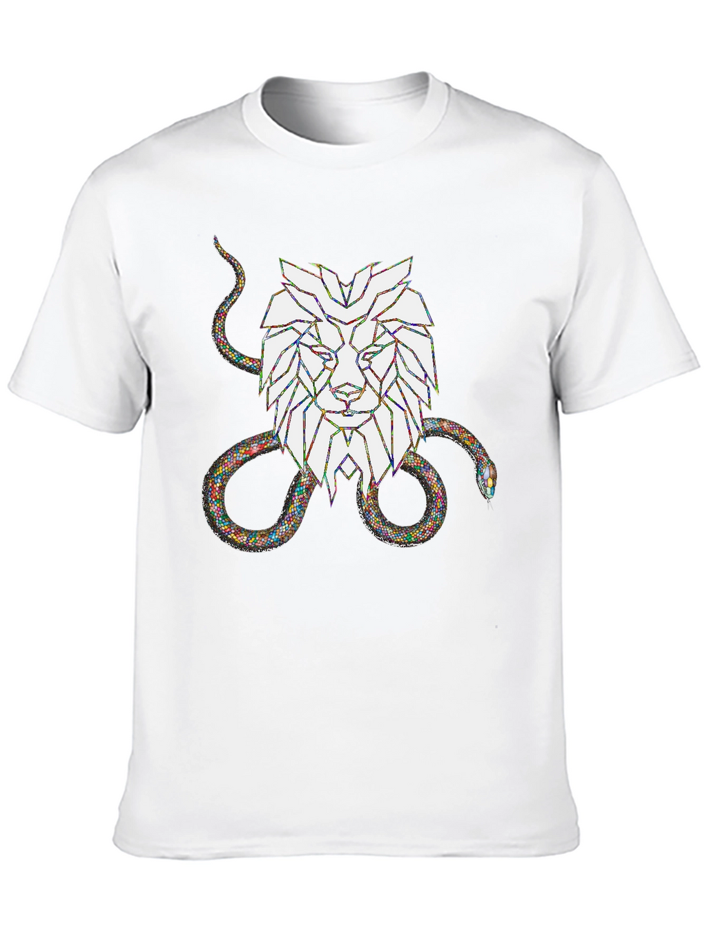 Lion and Snake Graphic Tee - Bold Streetwear Style