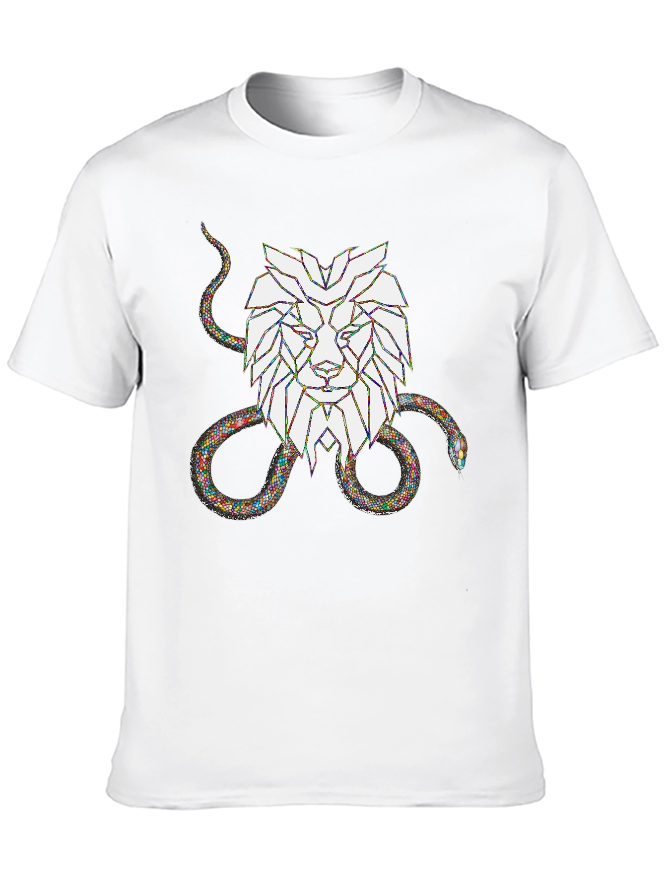 Lion and Snake Graphic Tee - Bold Streetwear Style