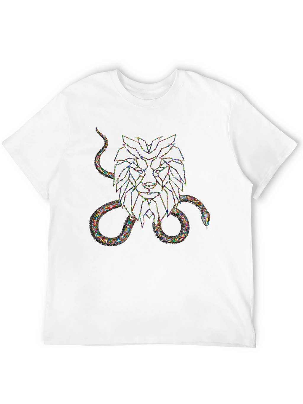 Lion and Snake Graphic Tee - Bold Streetwear Style