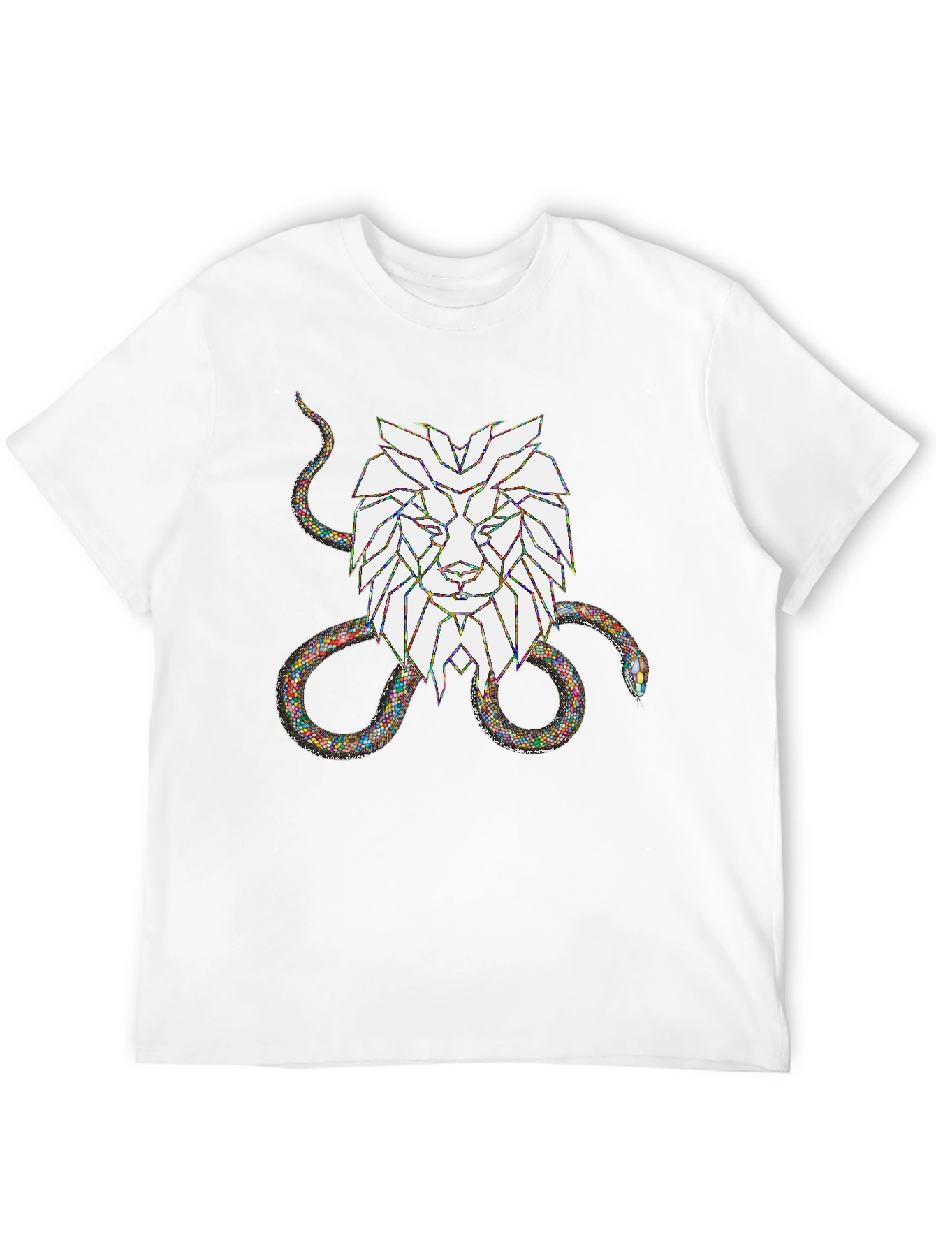 Lion and Snake Graphic Tee - Bold Streetwear Style