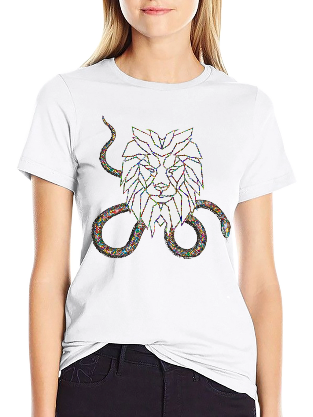 Lion and Snake Graphic Tee - Bold Streetwear Style