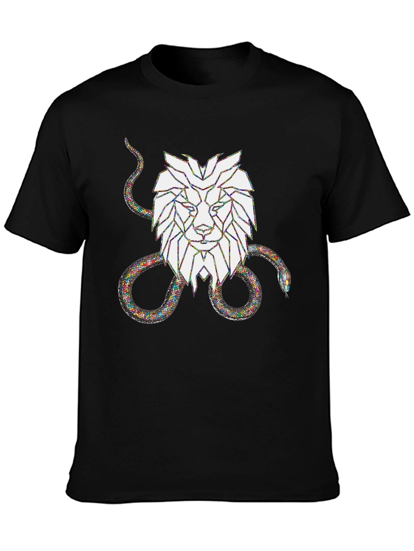 Lion and Snake Graphic Tee - Bold Streetwear Style