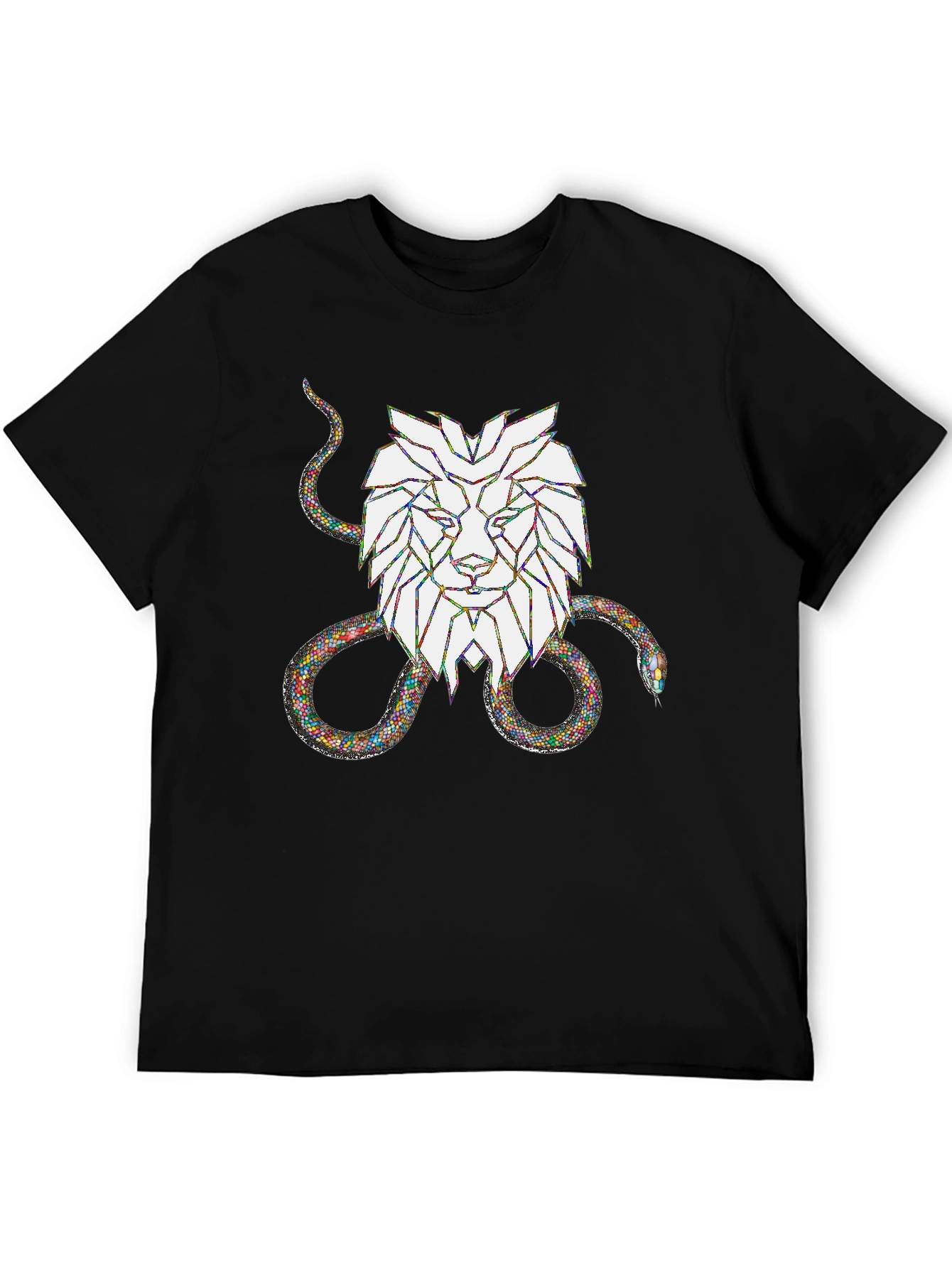 Lion and Snake Graphic Tee - Bold Streetwear Style