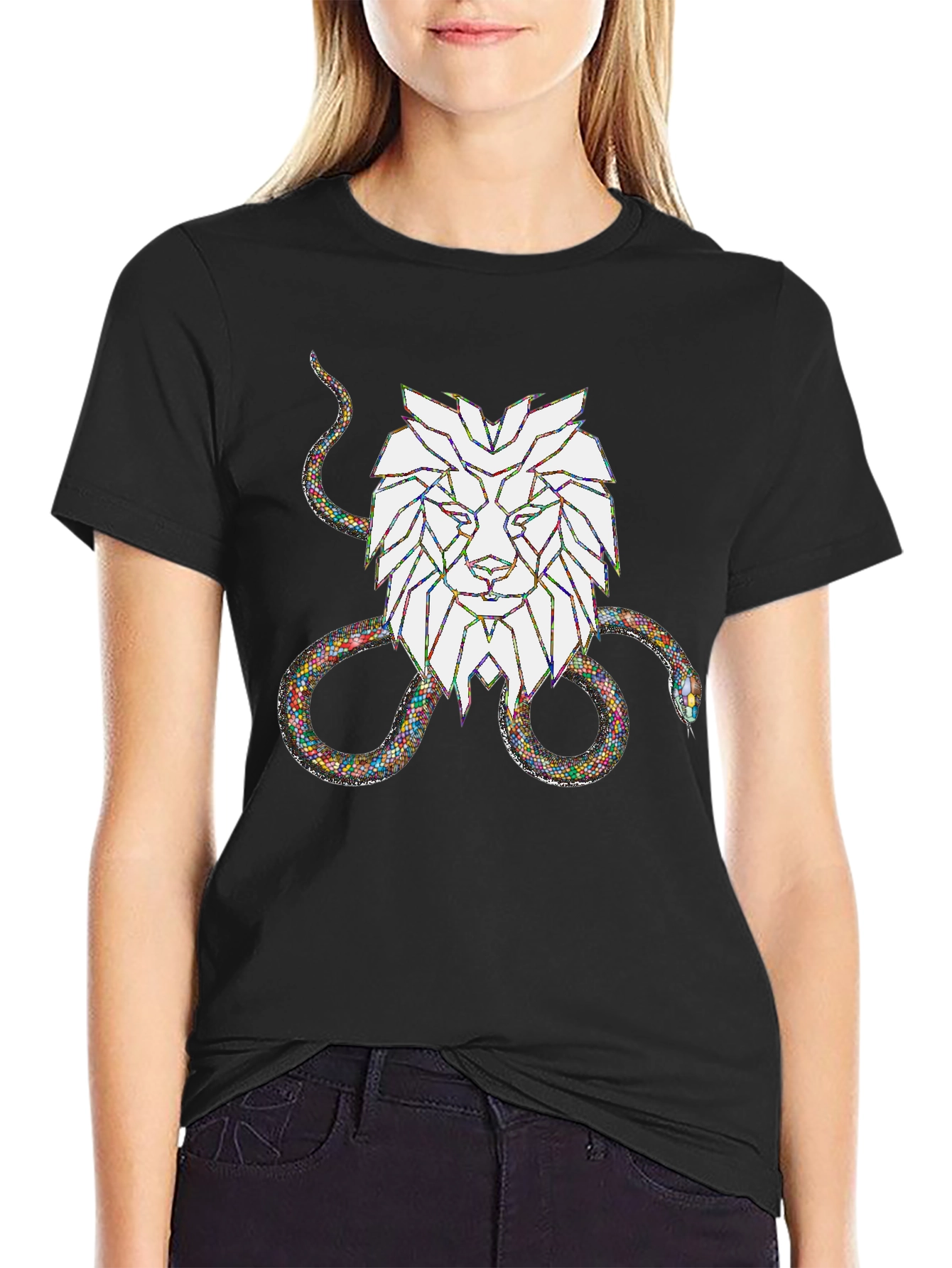 Lion and Snake Graphic Tee - Bold Streetwear Style