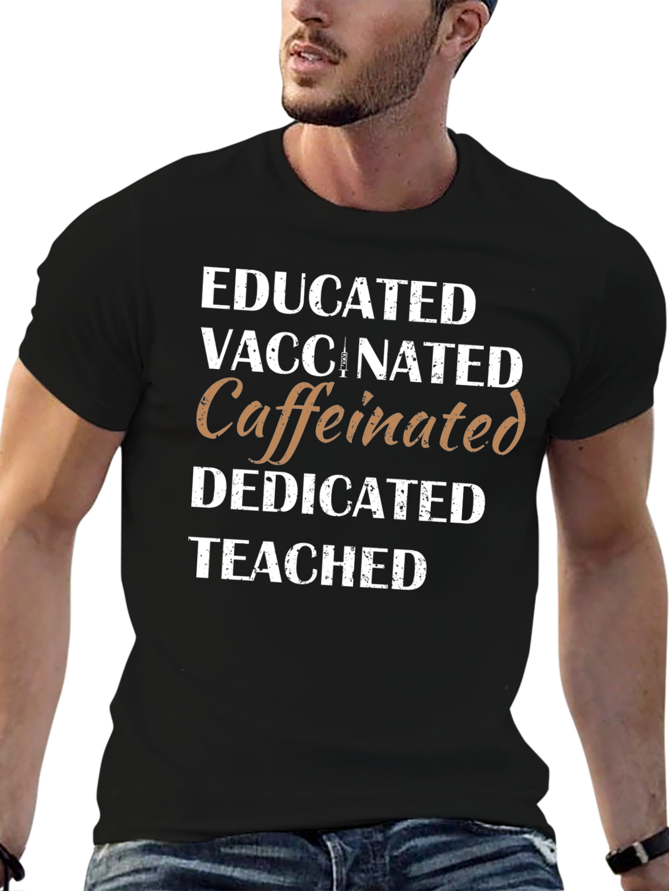 Educated Vaccinated Caffeinated T-Shirt
