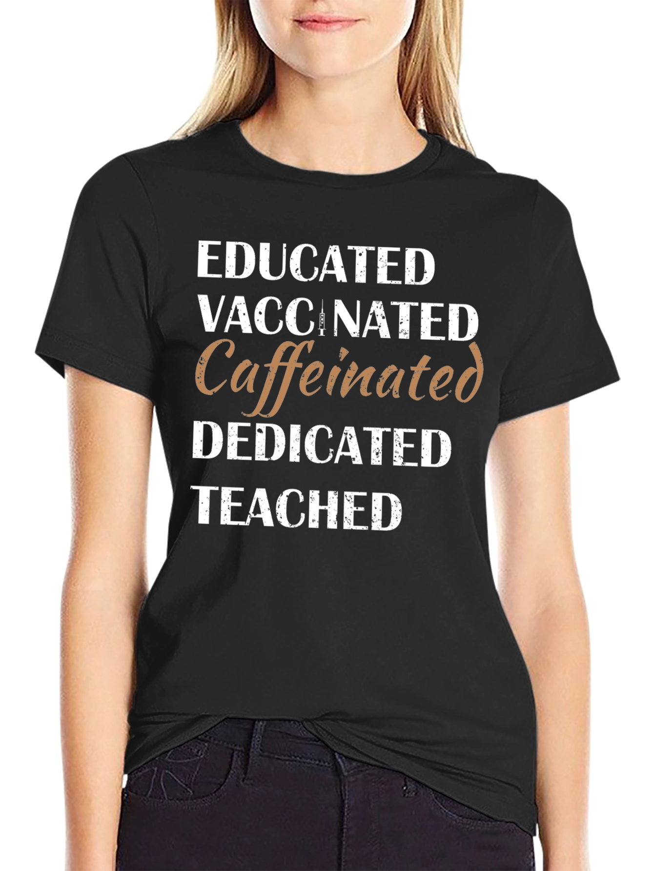 Educated Vaccinated Caffeinated T-Shirt