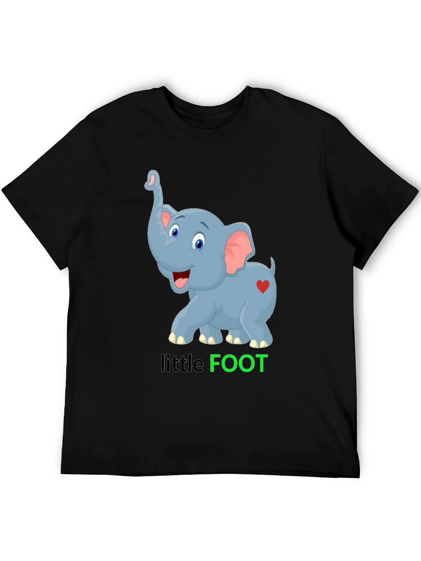 Cute Elephant Little Foot Graphic T-Shirt