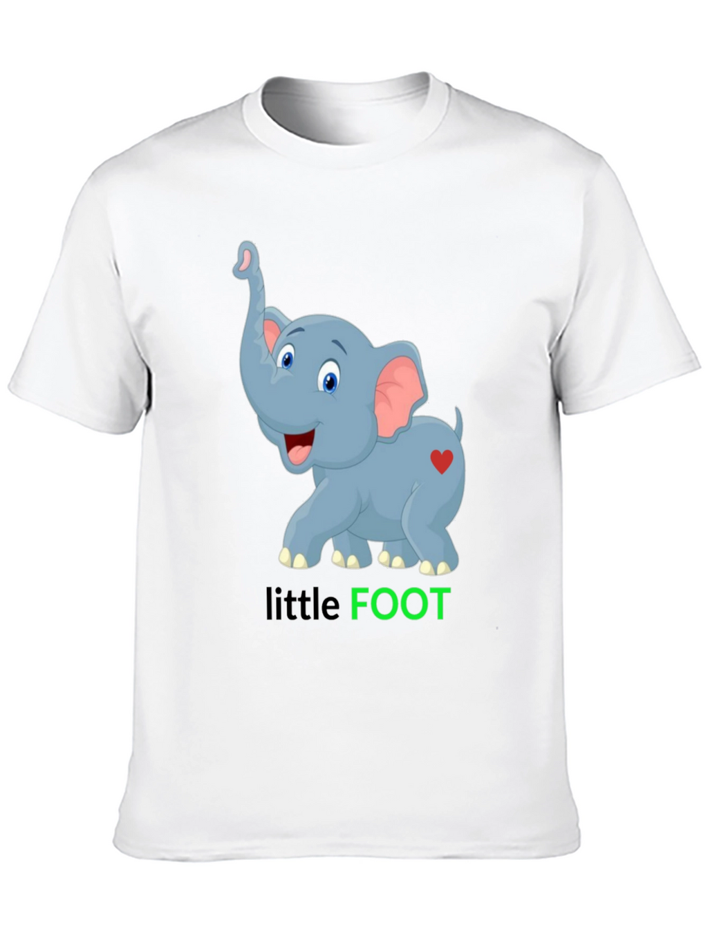 Cute Elephant Little Foot Graphic T-Shirt