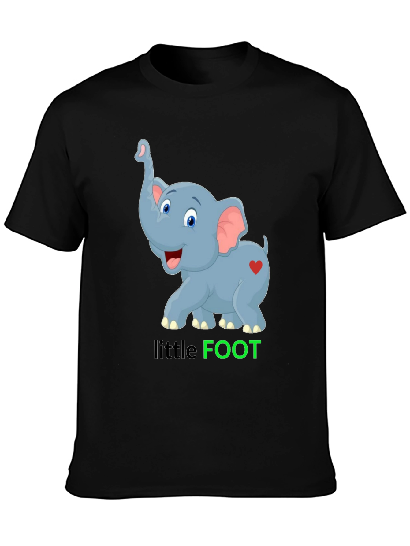 Cute Elephant Little Foot Graphic T-Shirt