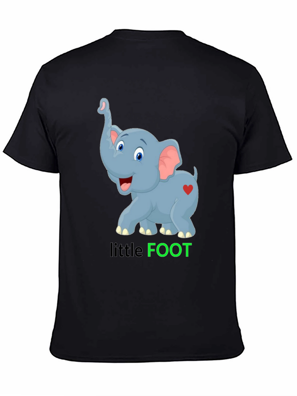 Cute Elephant Little Foot Graphic T-Shirt