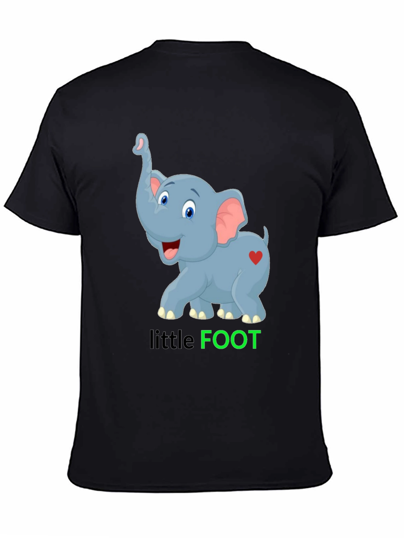 Cute Elephant Little Foot Graphic T-Shirt