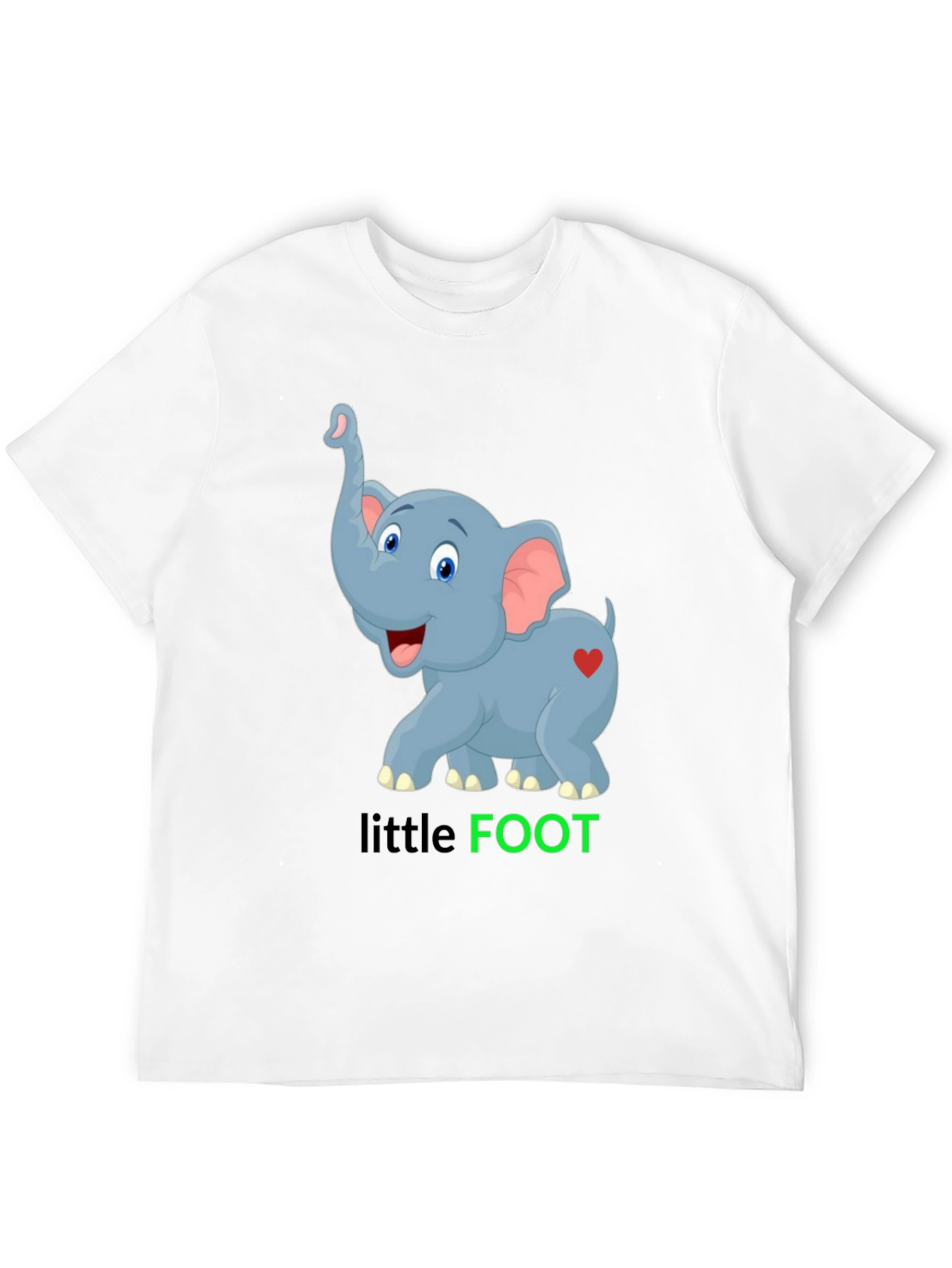 Cute Elephant Little Foot Graphic T-Shirt