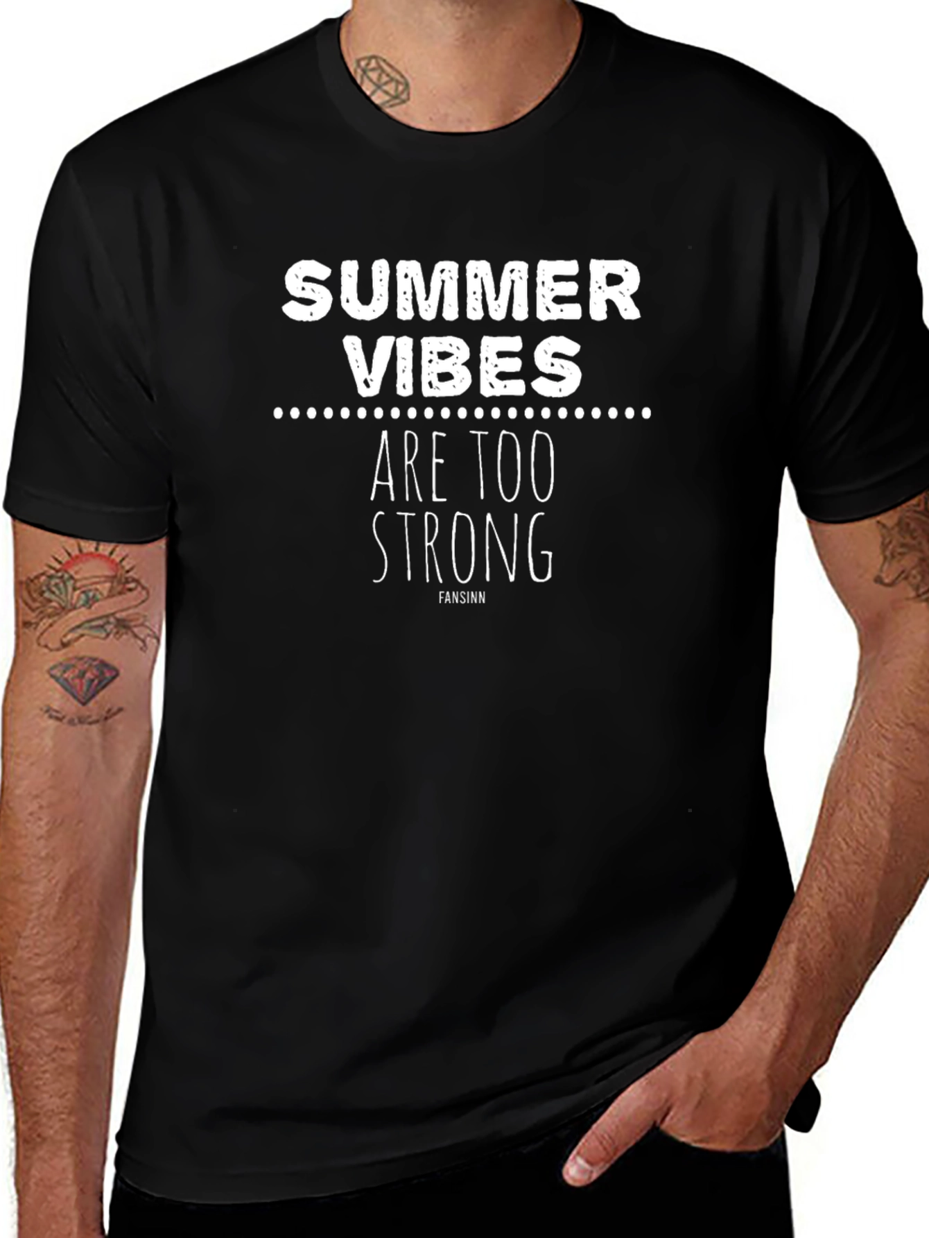 Summer Vibes Graphic Tee - Black Cotton T-Shirt