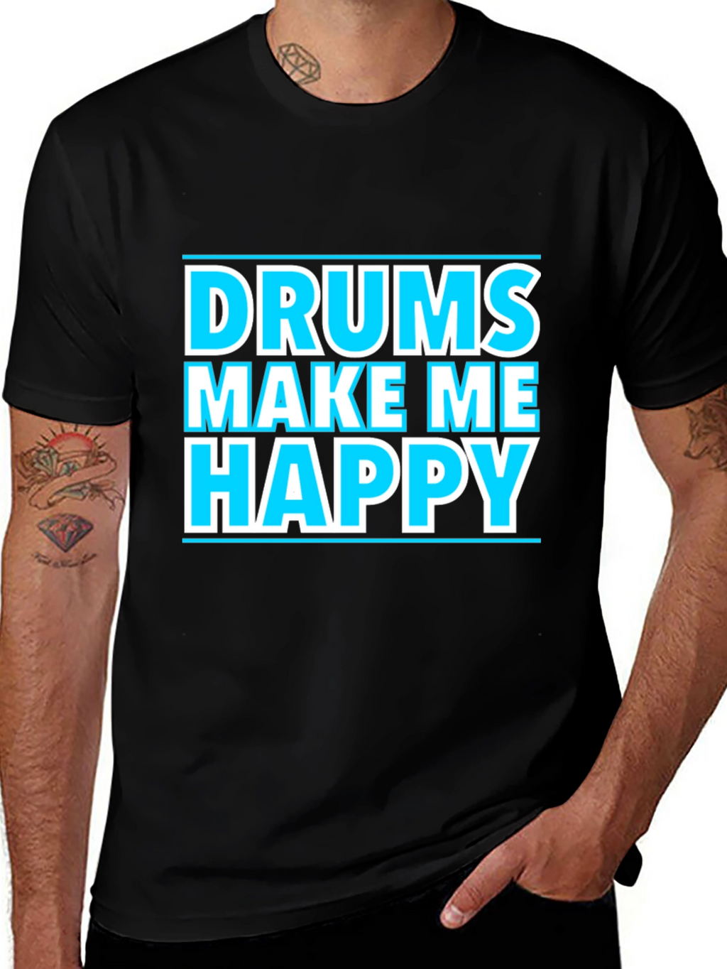 Drums Make Me Happy Graphic T-Shirt