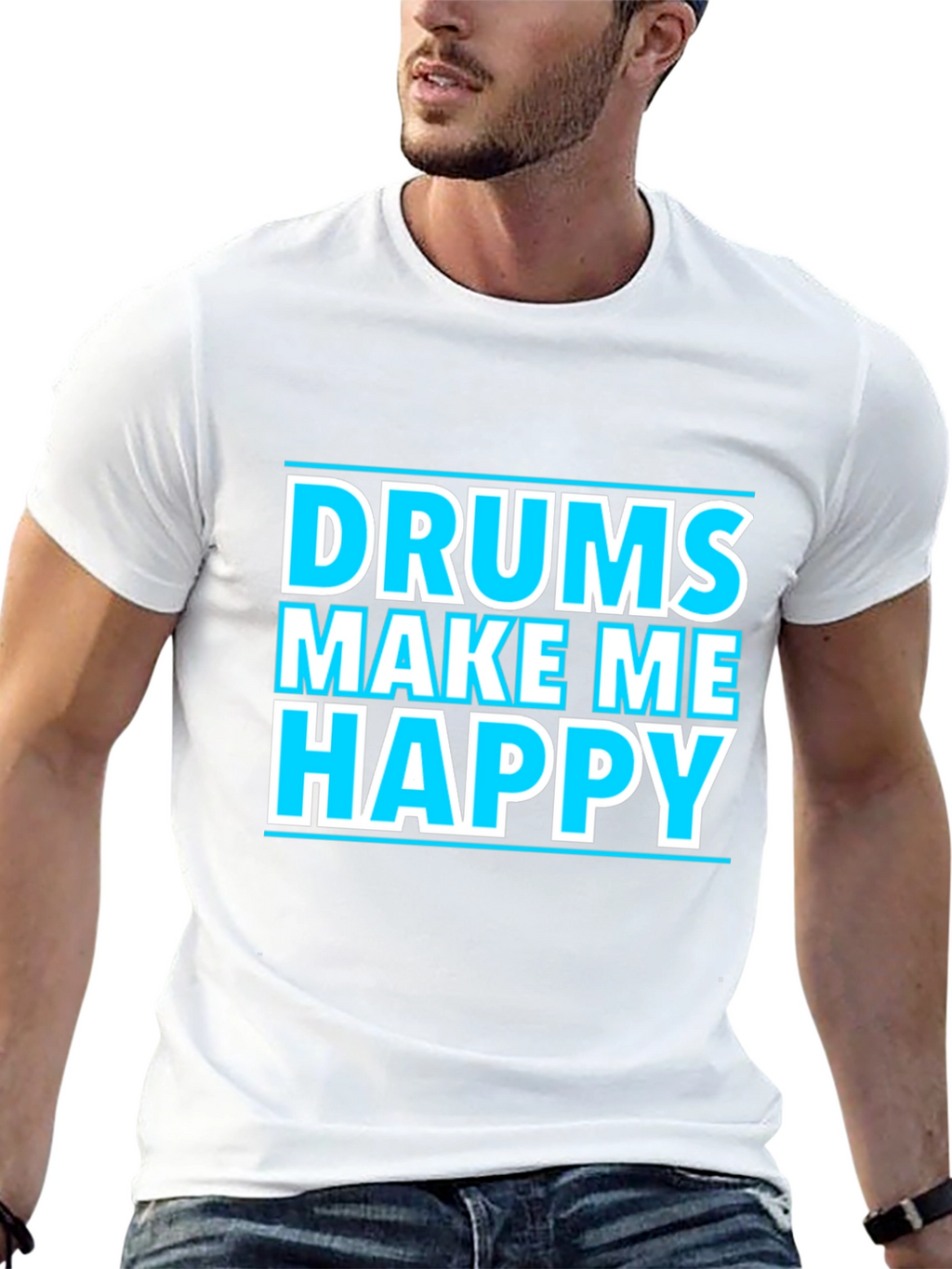 Drums Make Me Happy Graphic T-Shirt