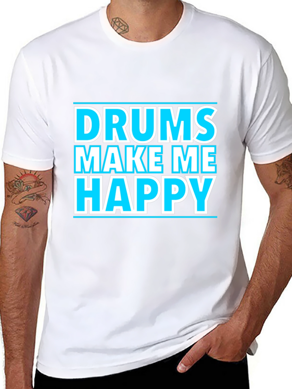 Drums Make Me Happy Graphic T-Shirt