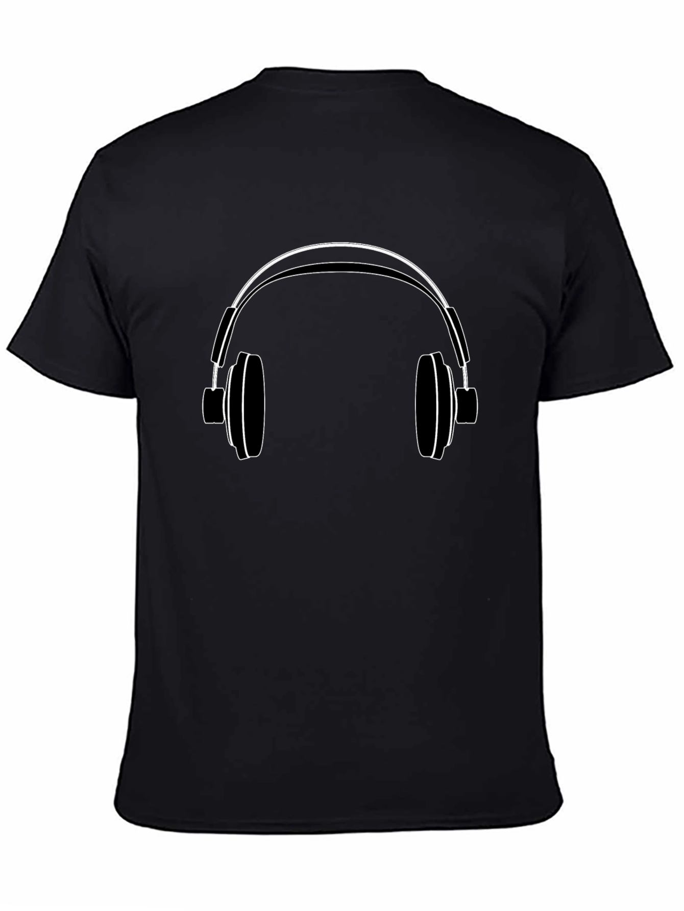 Cool Headphones Graphic T-Shirt - Black