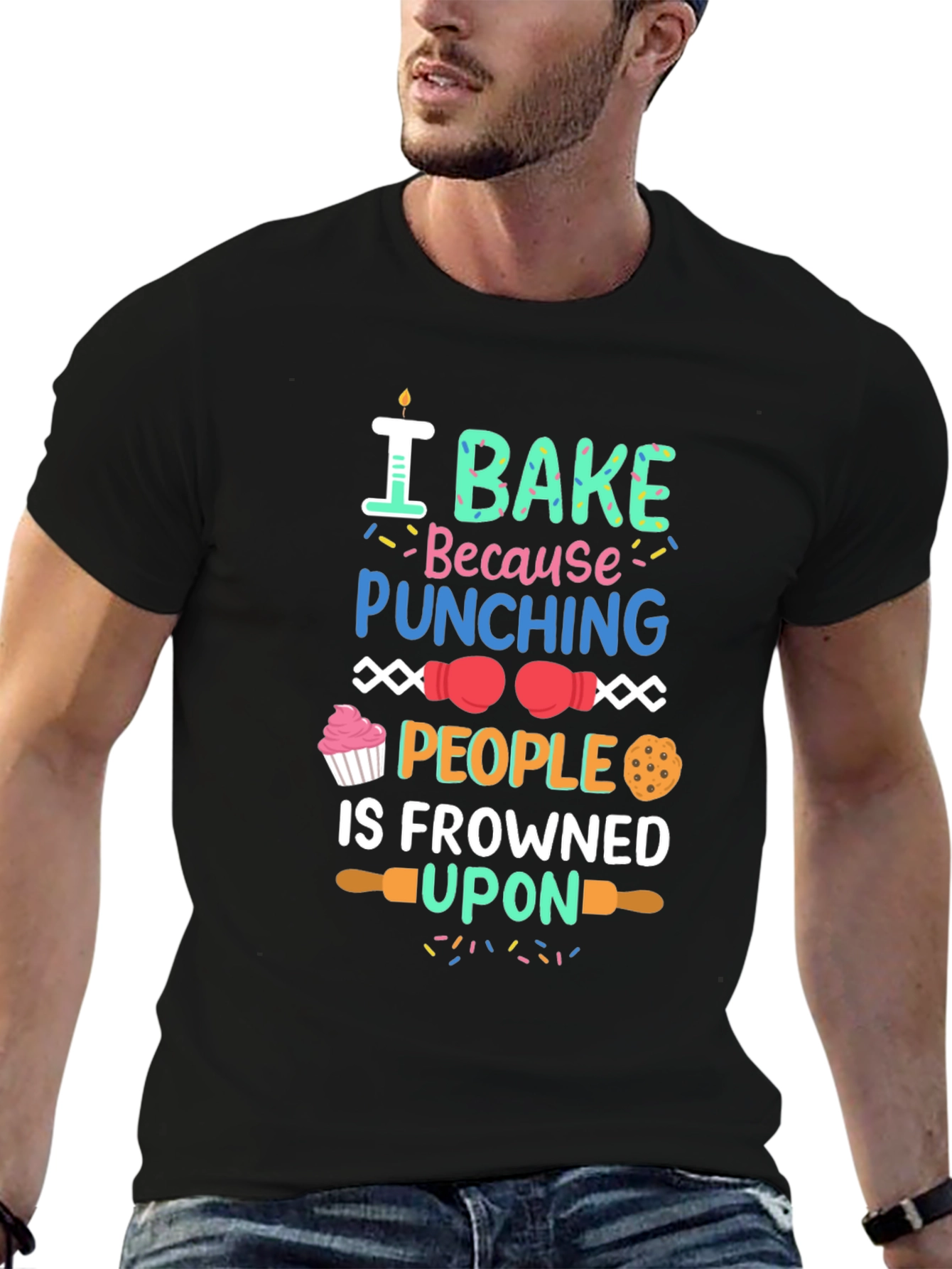 I Bake Because Punching People Is Frowned Upon T-Shirt