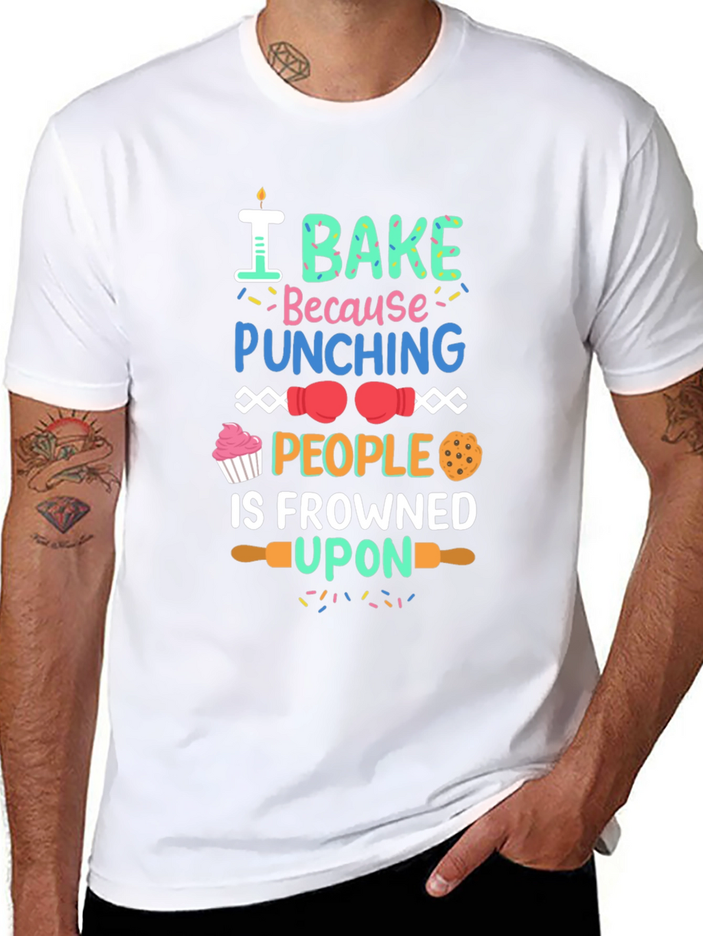 I Bake Because Punching People Is Frowned Upon T-Shirt