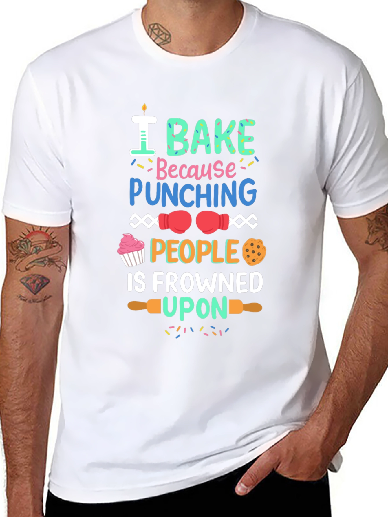 I Bake Because Punching People Is Frowned Upon T-Shirt