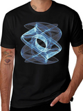 Abstract Swirl Graphic Black Tee