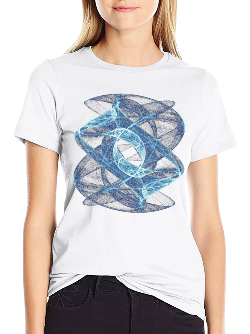 Abstract Swirl Graphic Black Tee