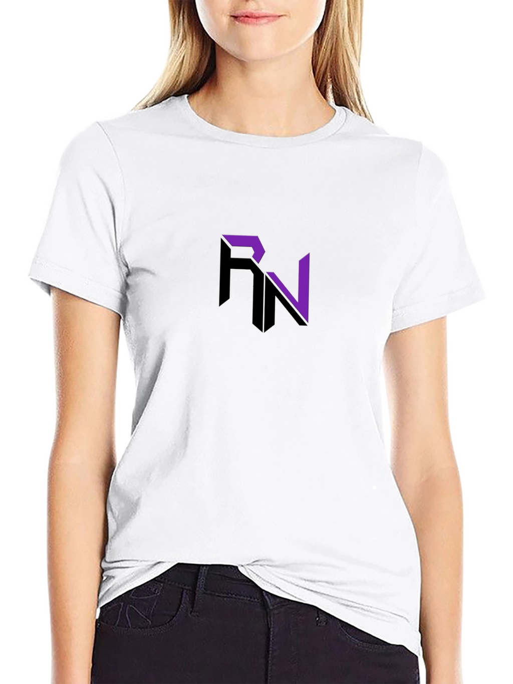 Modern RN Logo Graphic Black T-Shirt