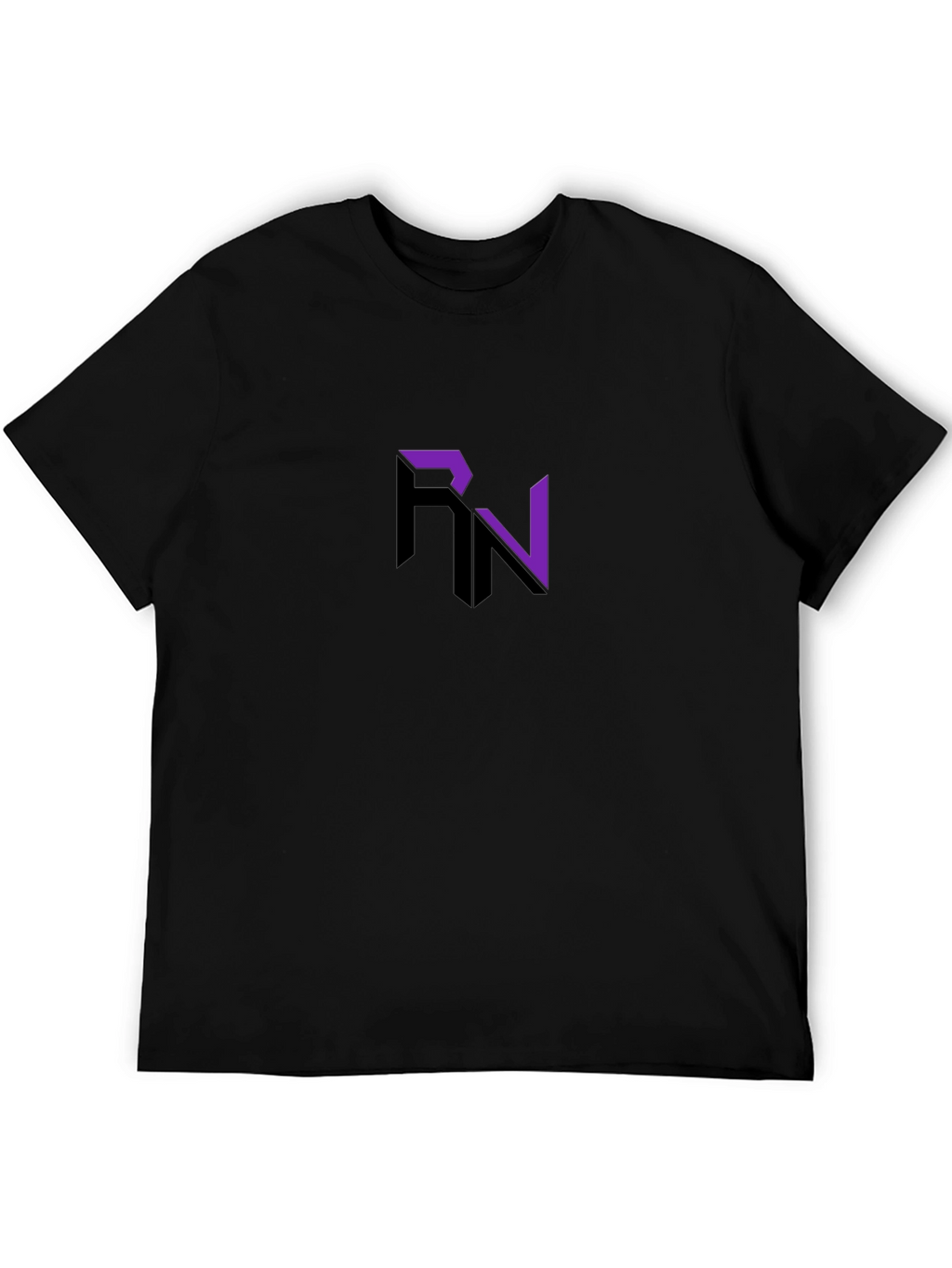 Modern RN Logo Graphic Black T-Shirt