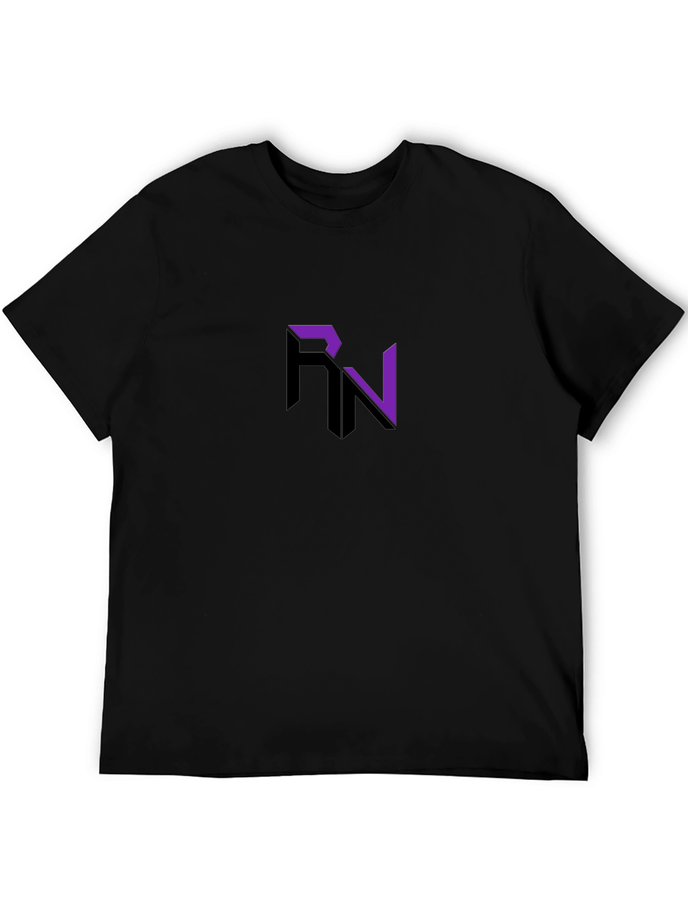 Modern RN Logo Graphic Black T-Shirt
