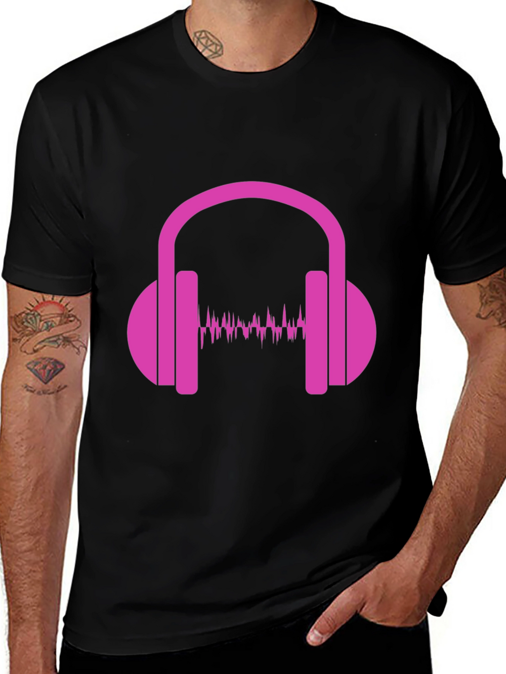 Headphone Music Wave Graphic Tee