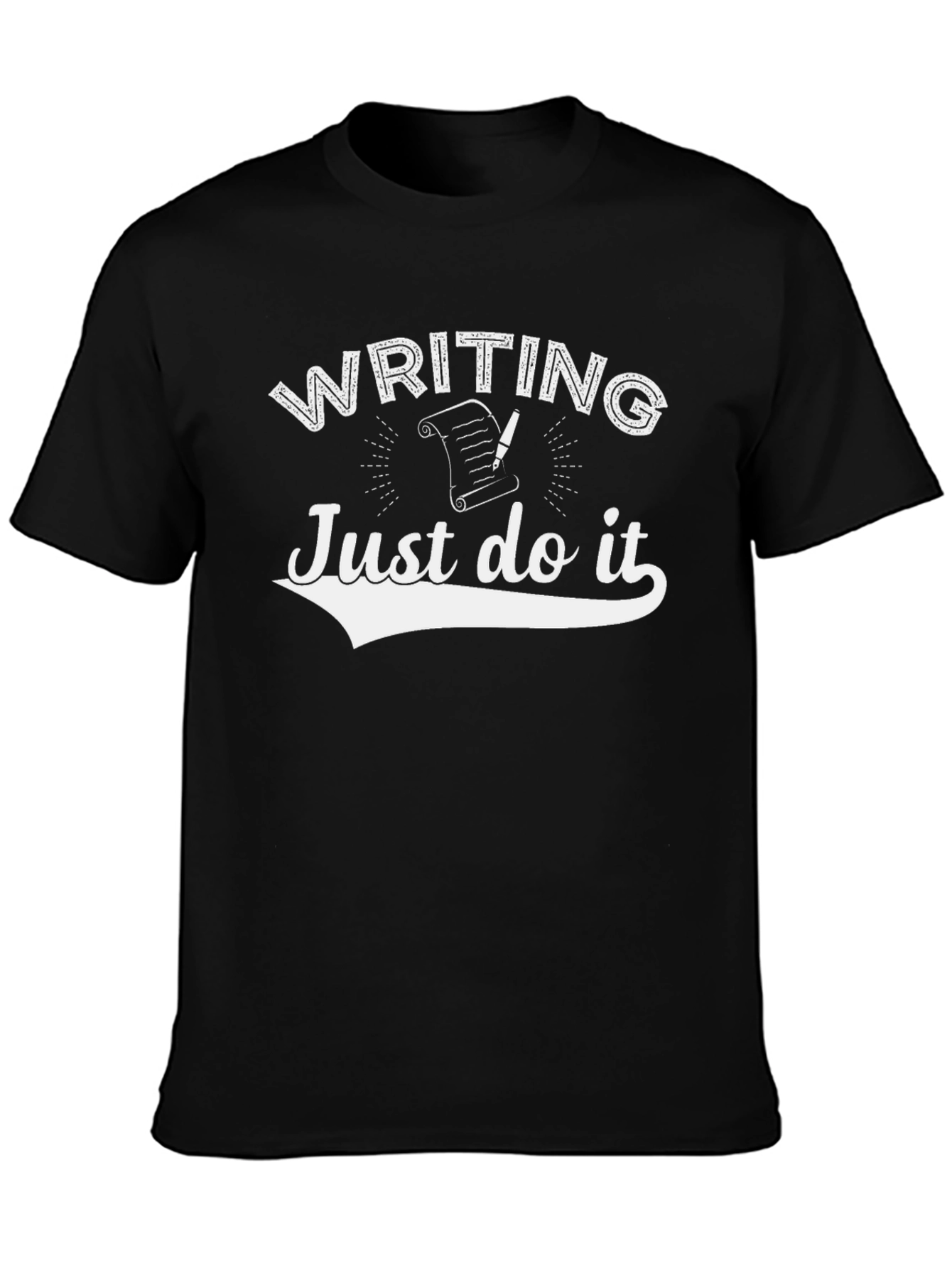 Writing Just Do It Black T-Shirt