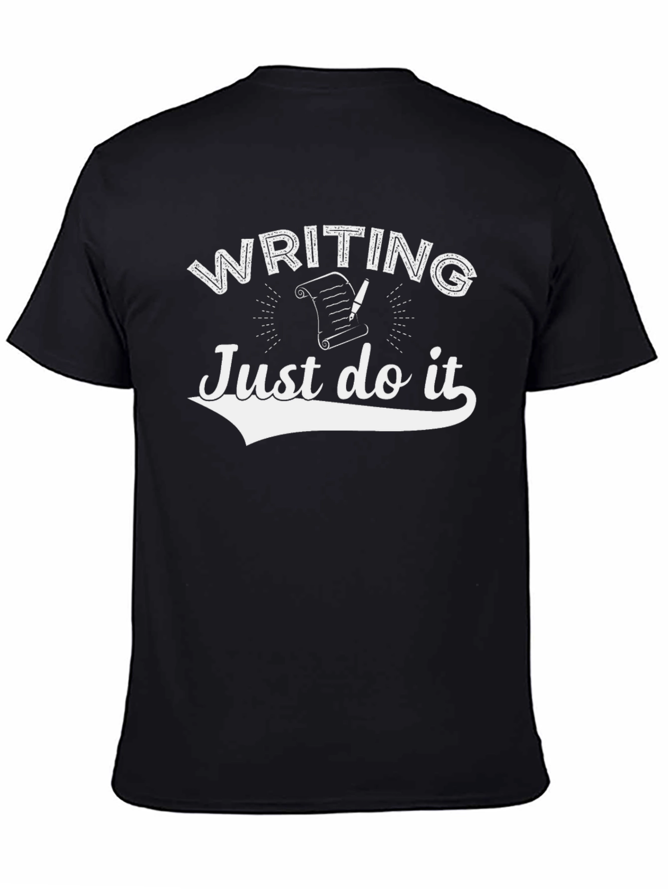 Writing Just Do It Black T-Shirt