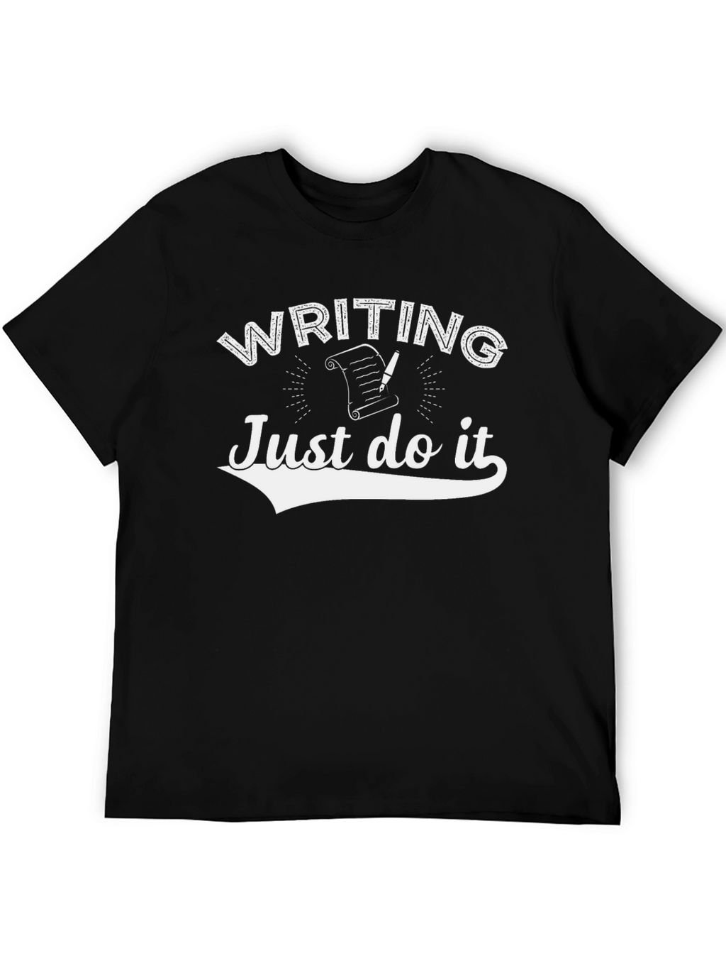 Writing Just Do It Black T-Shirt