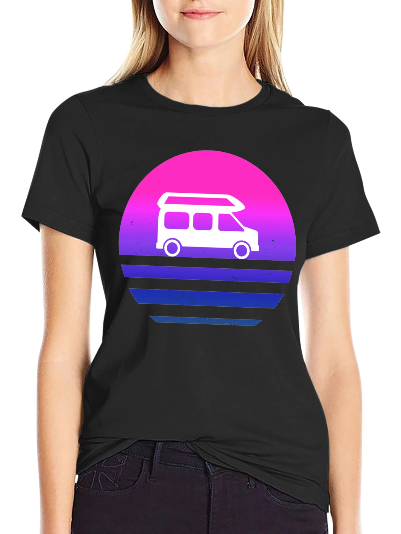 Retro Van Sunset T-Shirt - Vintage Camper Tee