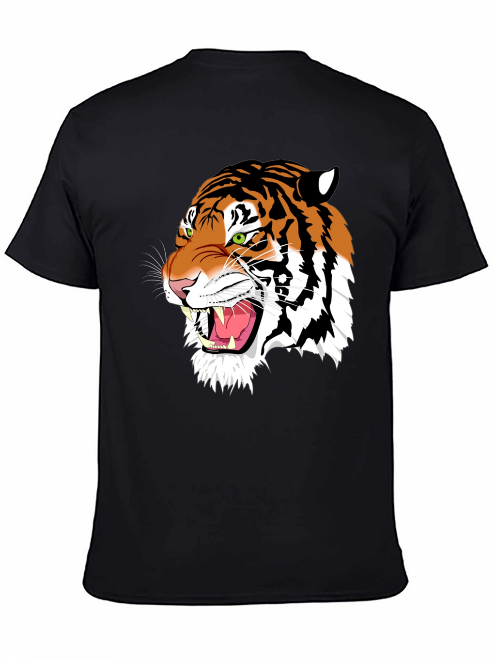 Roaring Tiger Graphic Print Black T-Shirt