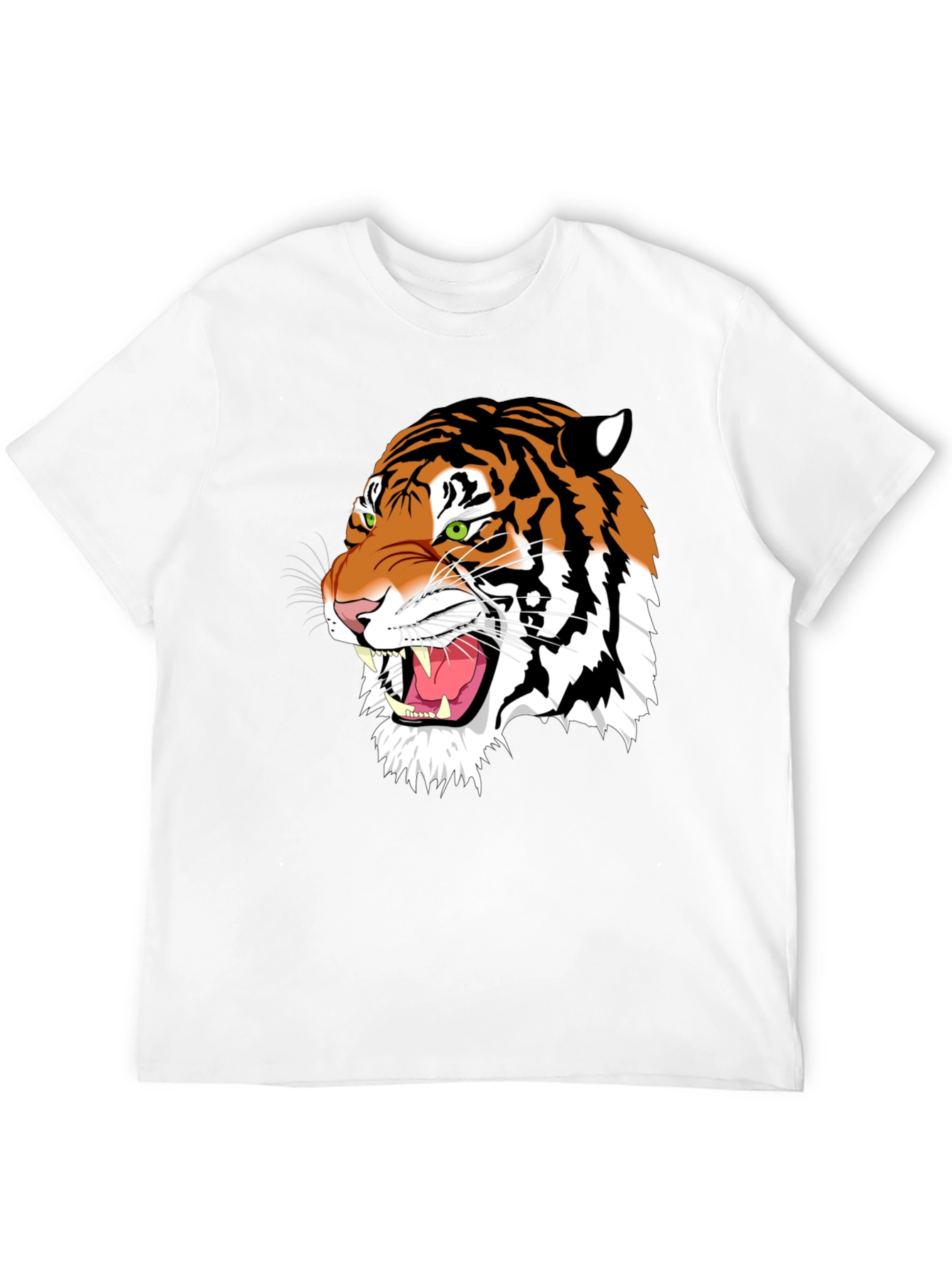 Roaring Tiger Graphic Print Black T-Shirt