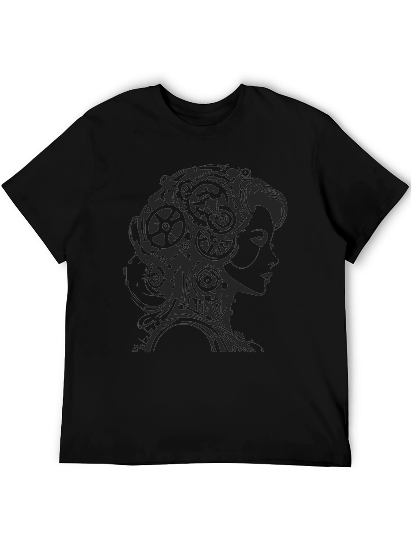 Steampunk Lady Graphic T-Shirt - Black