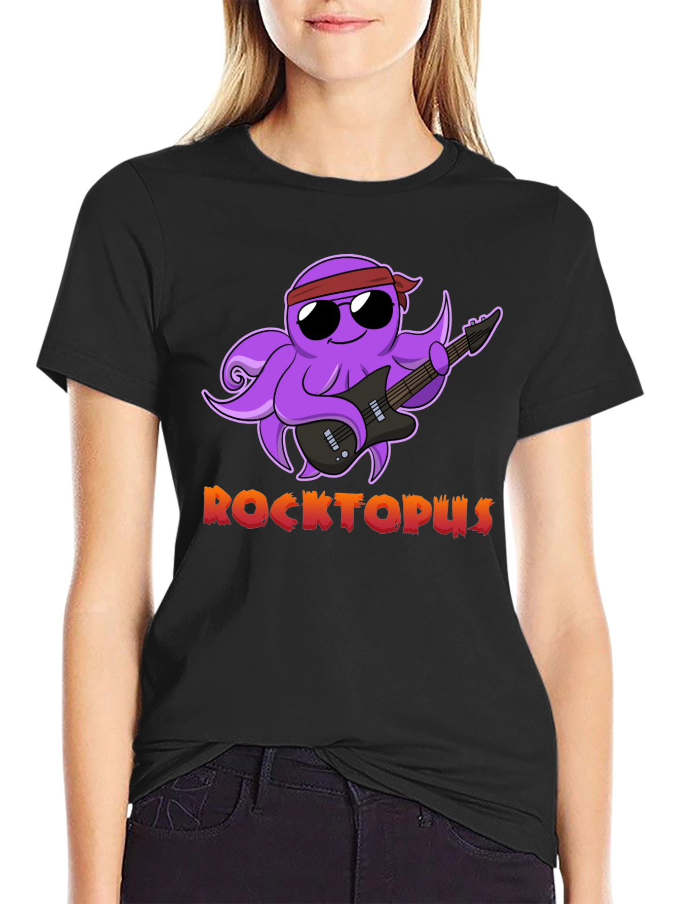 Rocktopus Graphic T-Shirt - Cool Octopus Band Tee
