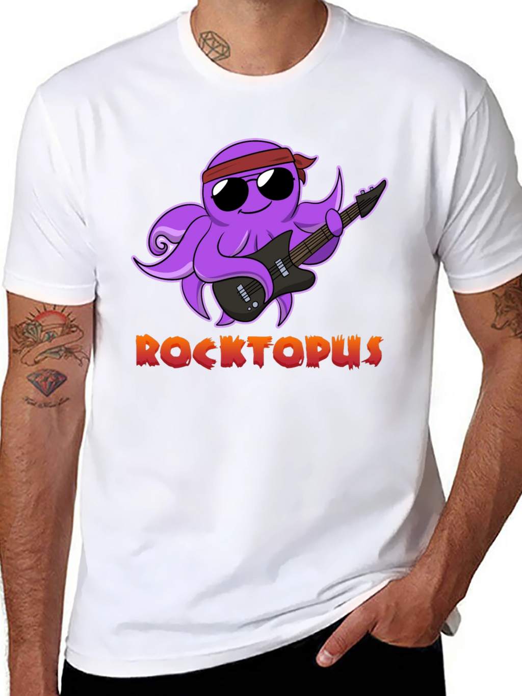 Rocktopus Graphic T-Shirt - Cool Octopus Band Tee