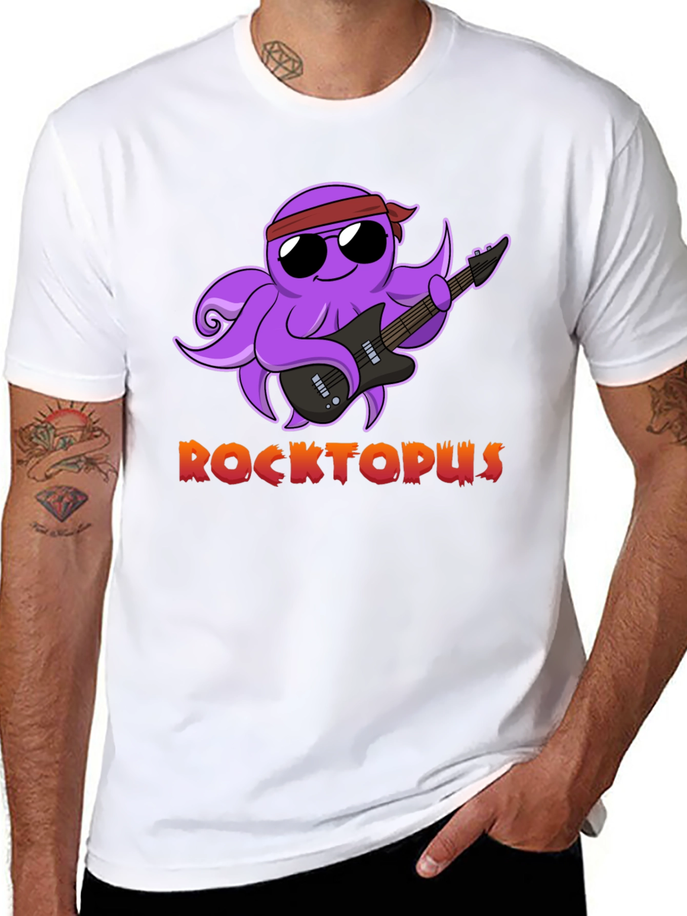 Rocktopus Graphic T-Shirt - Cool Octopus Band Tee