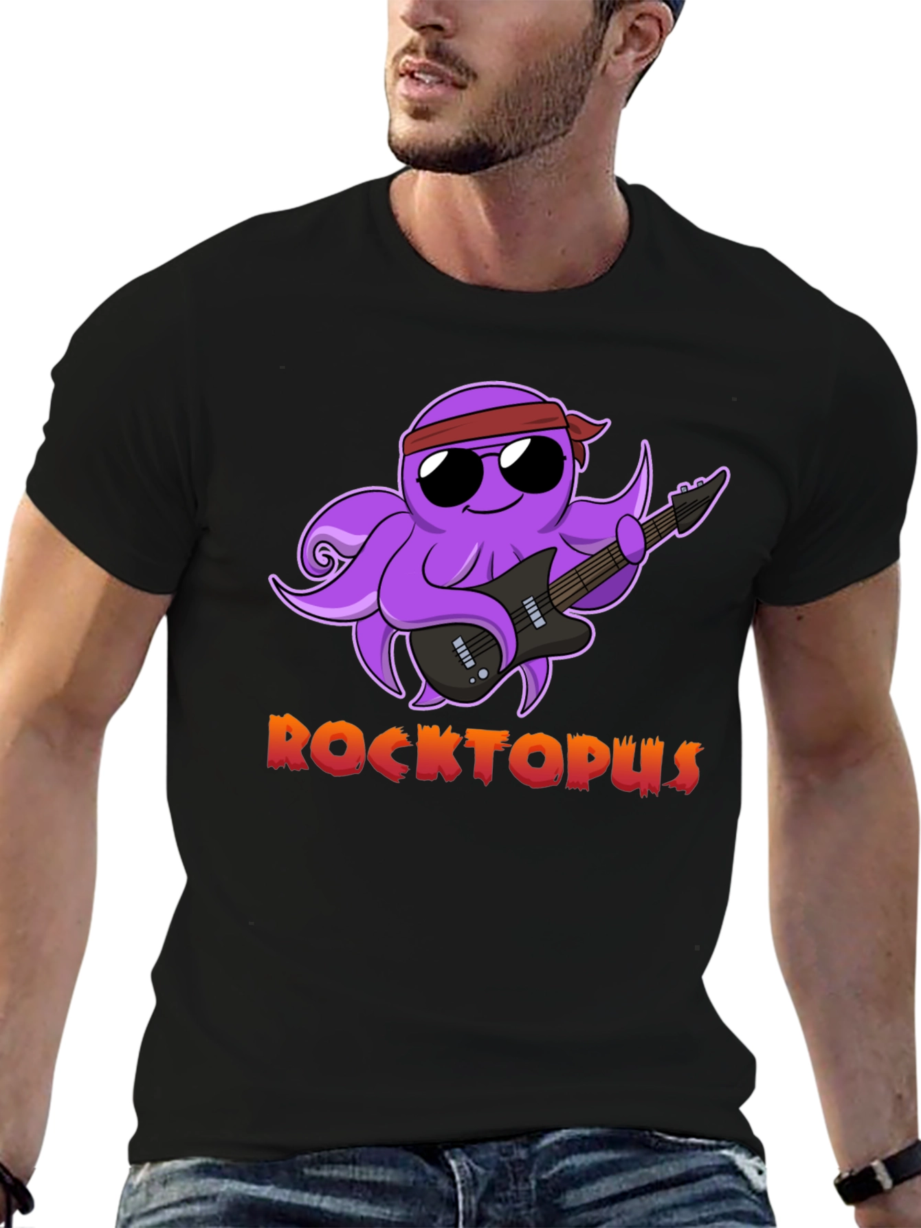 Rocktopus Graphic T-Shirt - Cool Octopus Band Tee