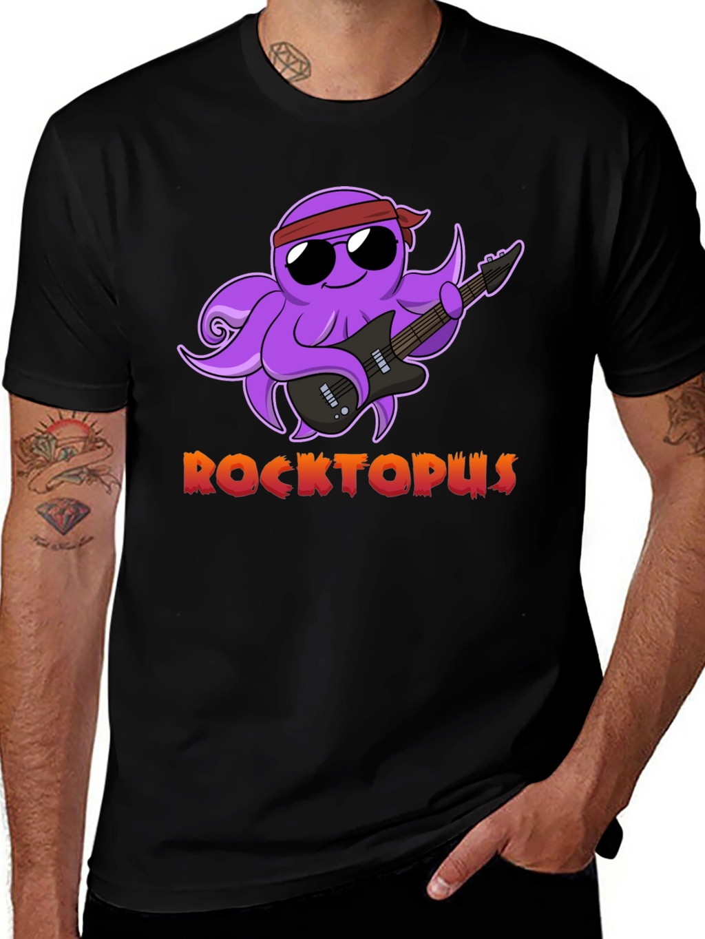 Rocktopus Graphic T-Shirt - Cool Octopus Band Tee
