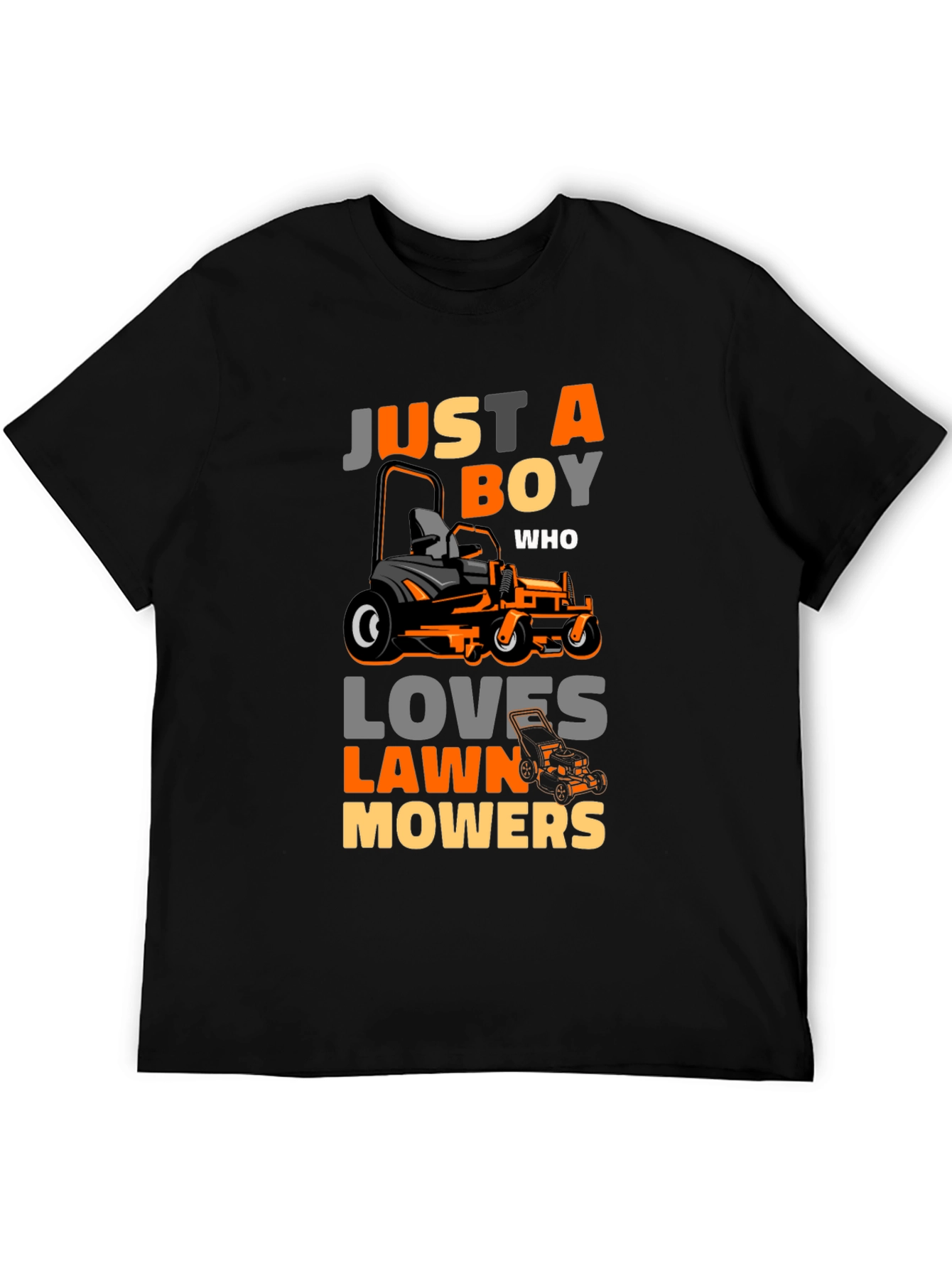 Just A Boy Who Loves Lawn Mowers Graphic Tee
