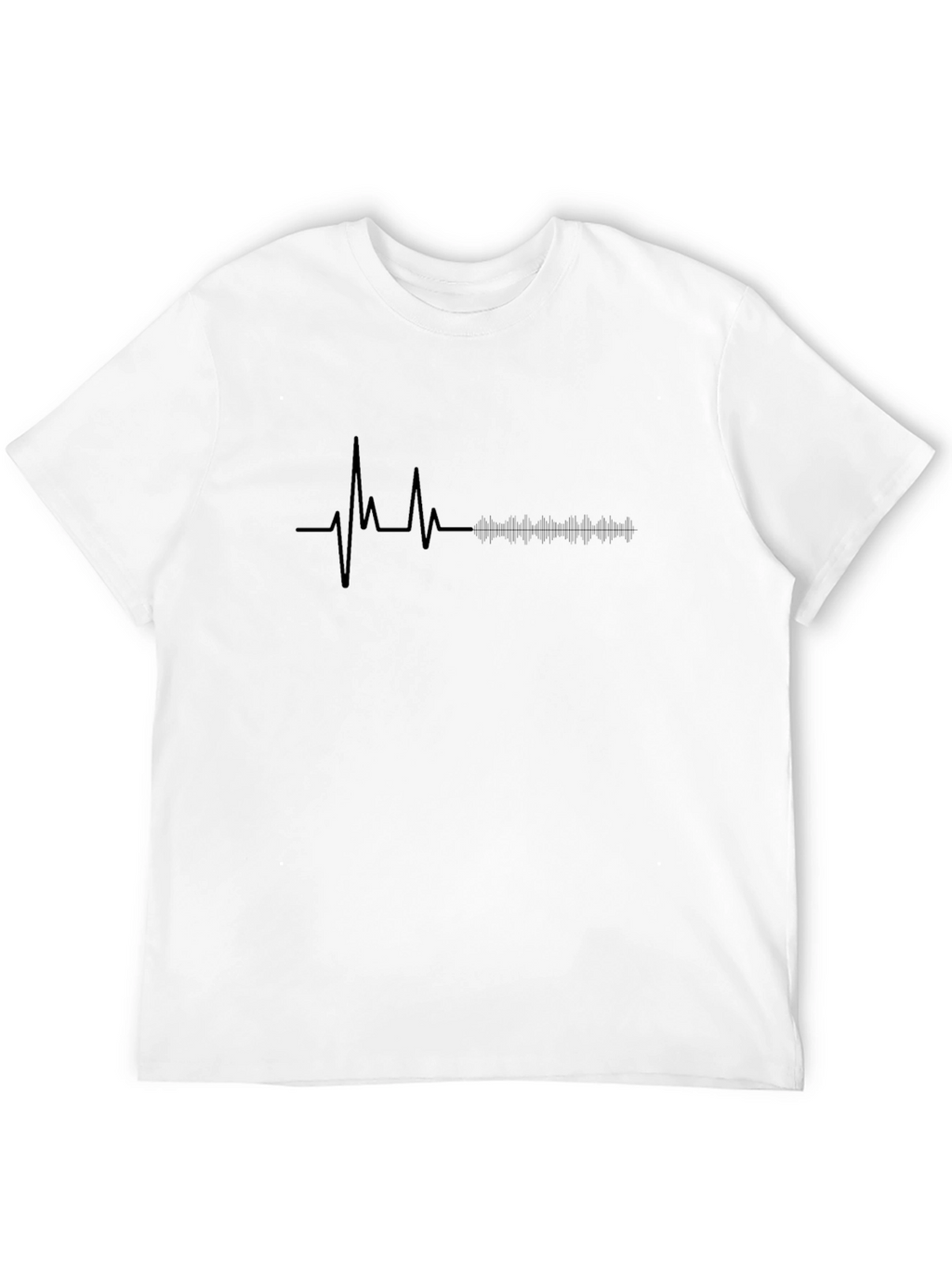 Heartbeat Rhythm Graphic Tee - Stylish Black T-Shirt